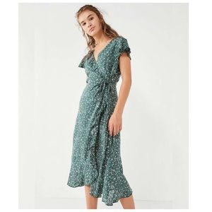 Kimchi Blue Ruffle Midi Wrap Dress